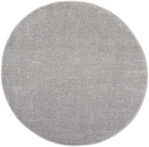 4' Gray Round Indoor Outdoor Area Rug