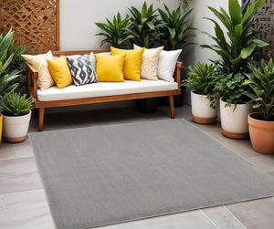 5' X 5' Gray Square Indoor Outdoor Area Rug