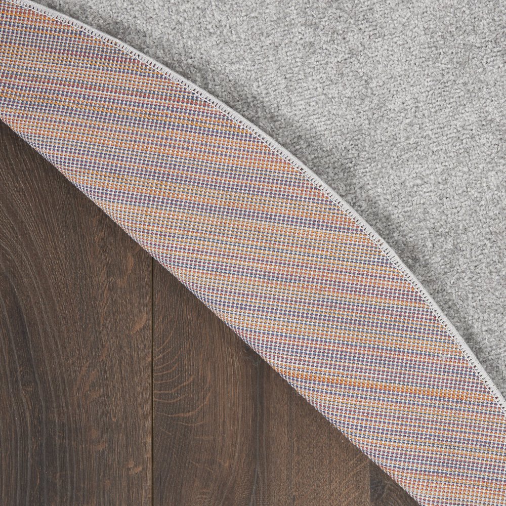 6' X 6' Gray Round Indoor Outdoor Area Rug