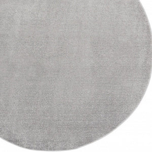 6' X 6' Gray Round Indoor Outdoor Area Rug