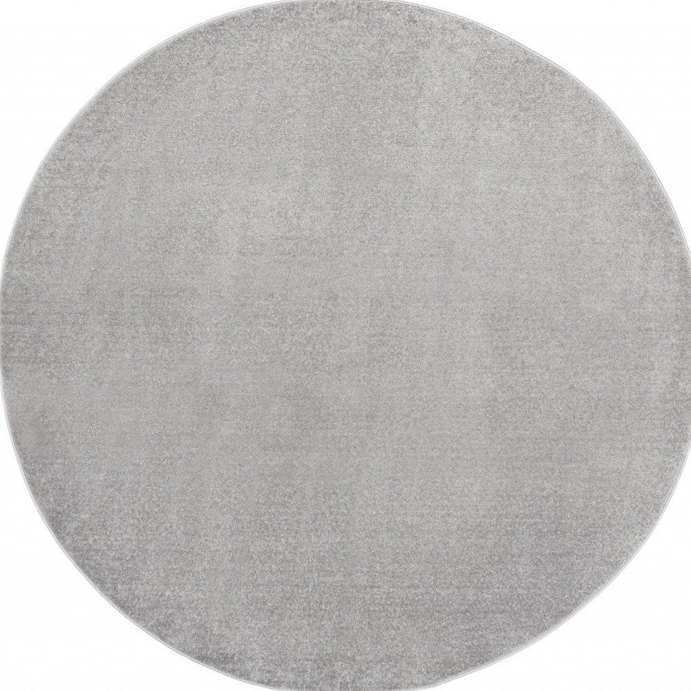 6' X 6' Gray Round Indoor Outdoor Area Rug