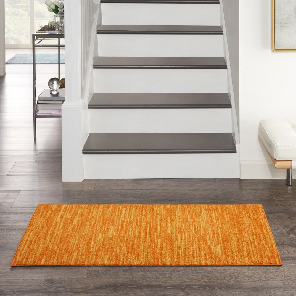 2' X 4' Orange Indoor Outdoor Runner Rug