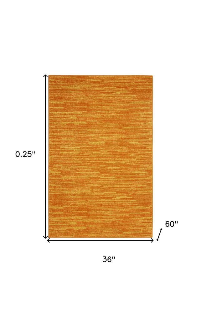 3' X 5' Orange Indoor Outdoor Area Rug