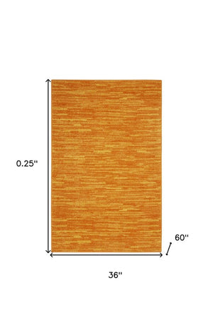 3' X 5' Orange Indoor Outdoor Area Rug