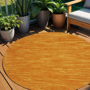4' Orange Round Indoor Outdoor Area Rug