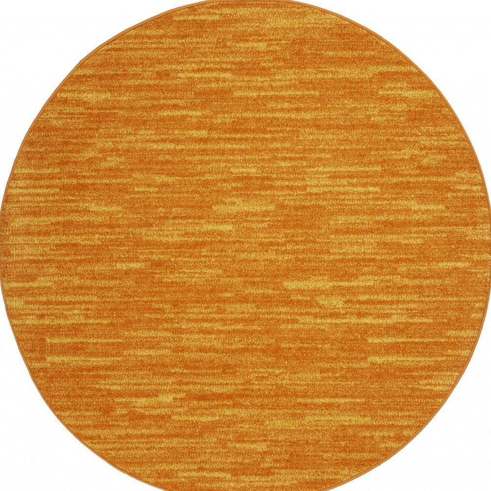 4' Orange Round Indoor Outdoor Area Rug