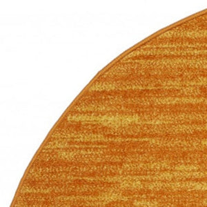 4' Orange Round Indoor Outdoor Area Rug