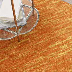 4' Orange Round Indoor Outdoor Area Rug