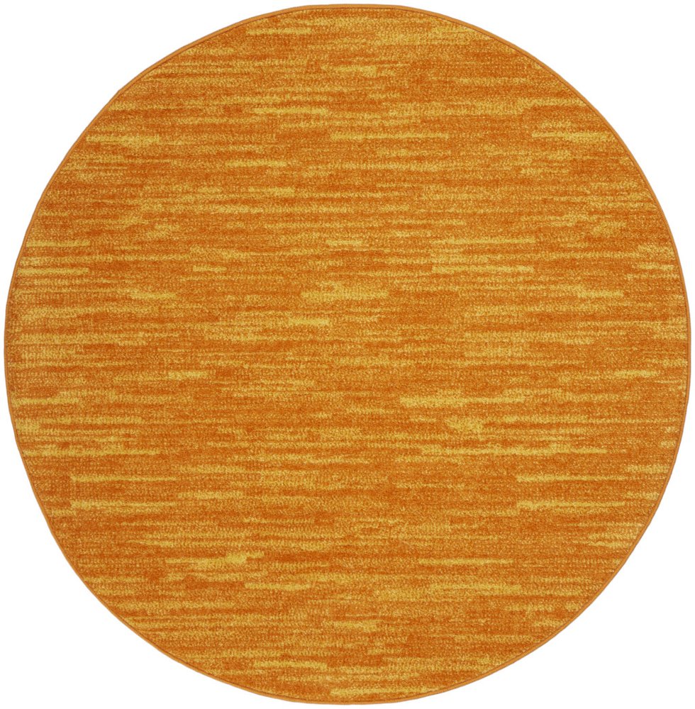 4' Orange Round Indoor Outdoor Area Rug
