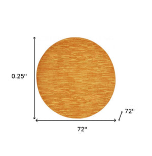 6' X 6' Orange Round Indoor Outdoor Area Rug