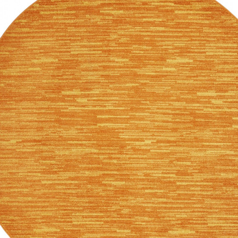 6' X 6' Orange Round Indoor Outdoor Area Rug