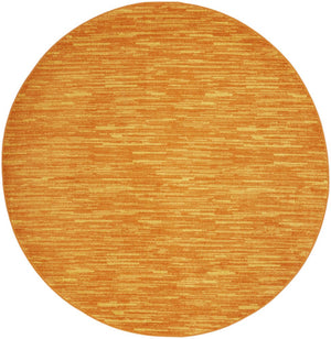 6' X 6' Orange Round Indoor Outdoor Area Rug