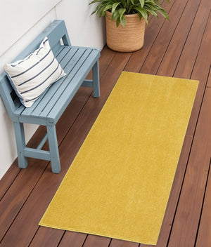 2' X 4' Yellow Indoor Outdoor Runner Rug