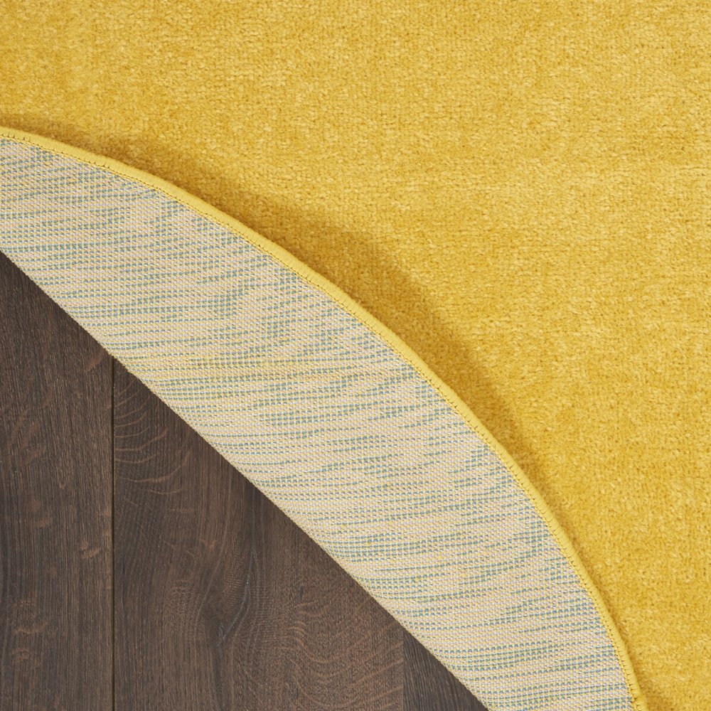 4' Yellow Round Indoor Outdoor Area Rug