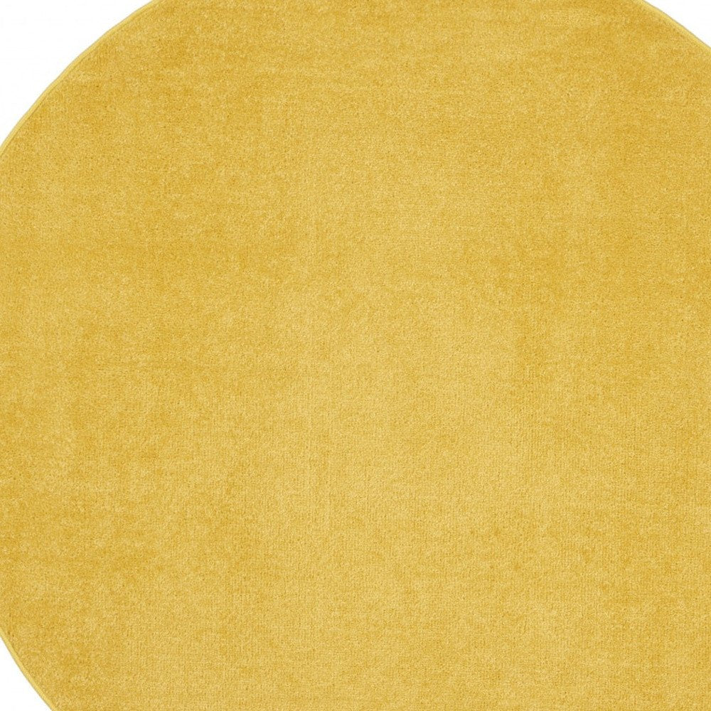 4' Yellow Round Indoor Outdoor Area Rug