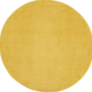 4' Yellow Round Indoor Outdoor Area Rug