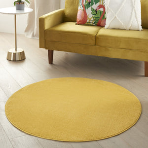 4' Yellow Round Indoor Outdoor Area Rug