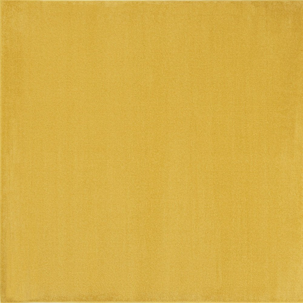 5' X 5' Yellow Square Indoor Outdoor Area Rug