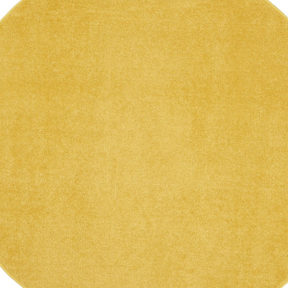 6' X 6' Yellow Round Indoor Outdoor Area Rug