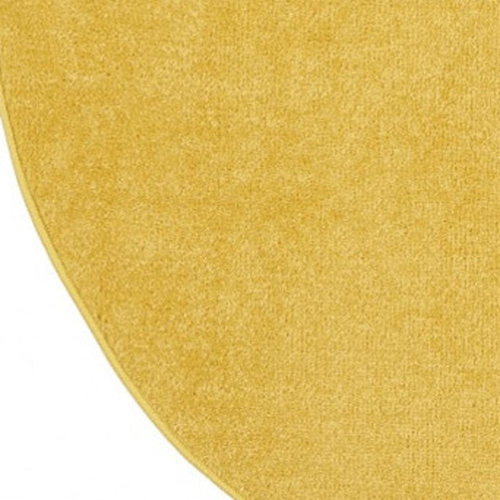 6' X 6' Yellow Round Indoor Outdoor Area Rug