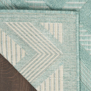 4' X 6' Aqua Indoor Outdoor Area Rug