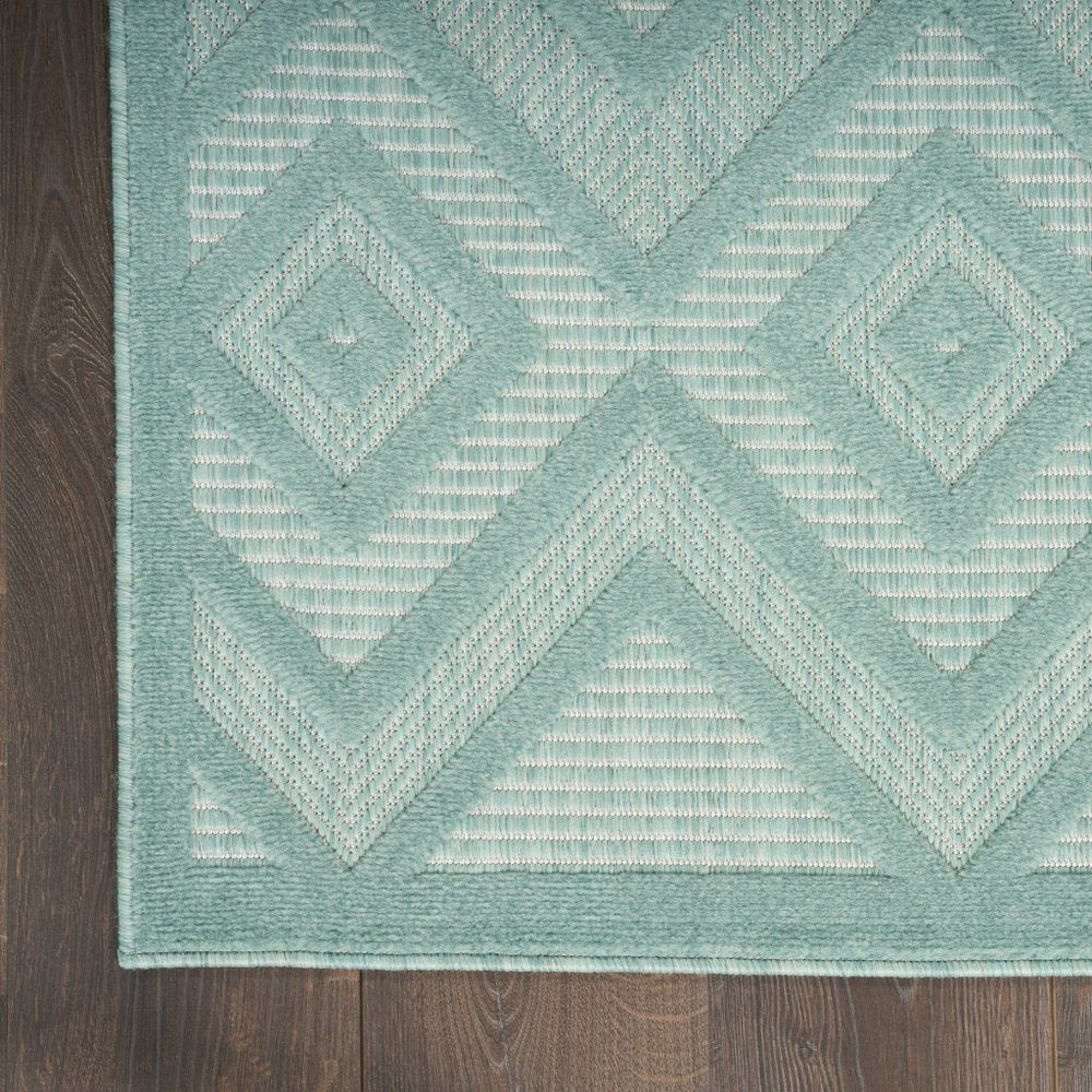 4' X 6' Aqua Indoor Outdoor Area Rug
