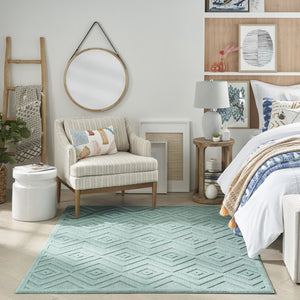 4' X 6' Aqua Indoor Outdoor Area Rug