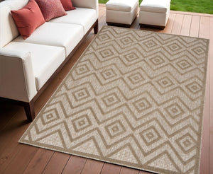 4' X 6' Beige Indoor Outdoor Area Rug