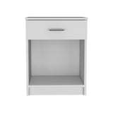 22" White Wood One Drawer Nightstand
