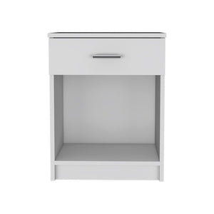 22" White Wood One Drawer Nightstand