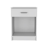 22" White Wood One Drawer Nightstand