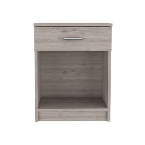 22" Light Gray Wood One Drawer Nightstand