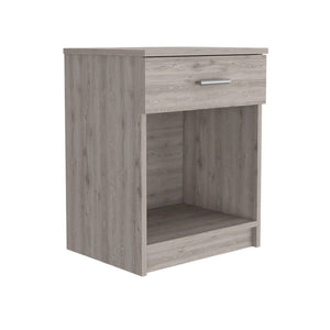 22" Light Gray Wood One Drawer Nightstand