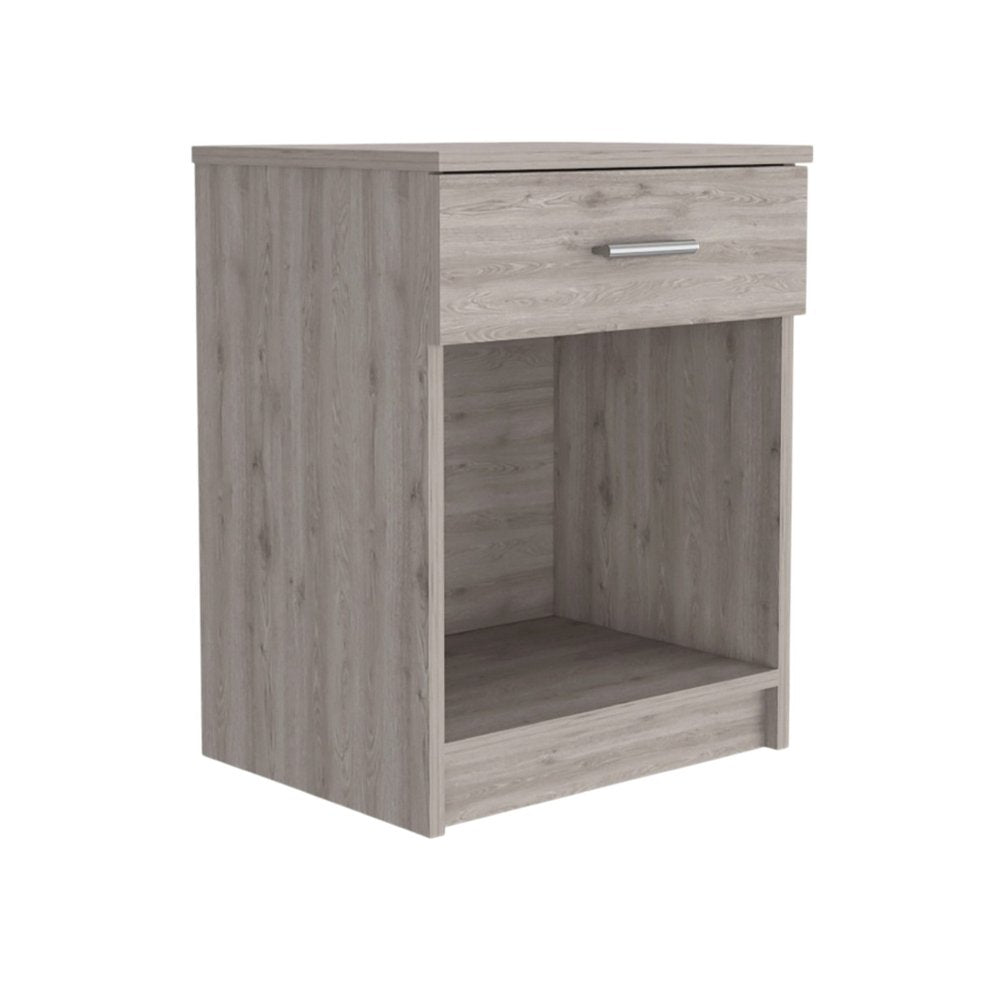 22" Light Gray Wood One Drawer Nightstand