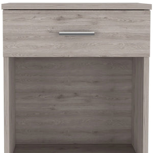22" Light Gray Wood One Drawer Nightstand