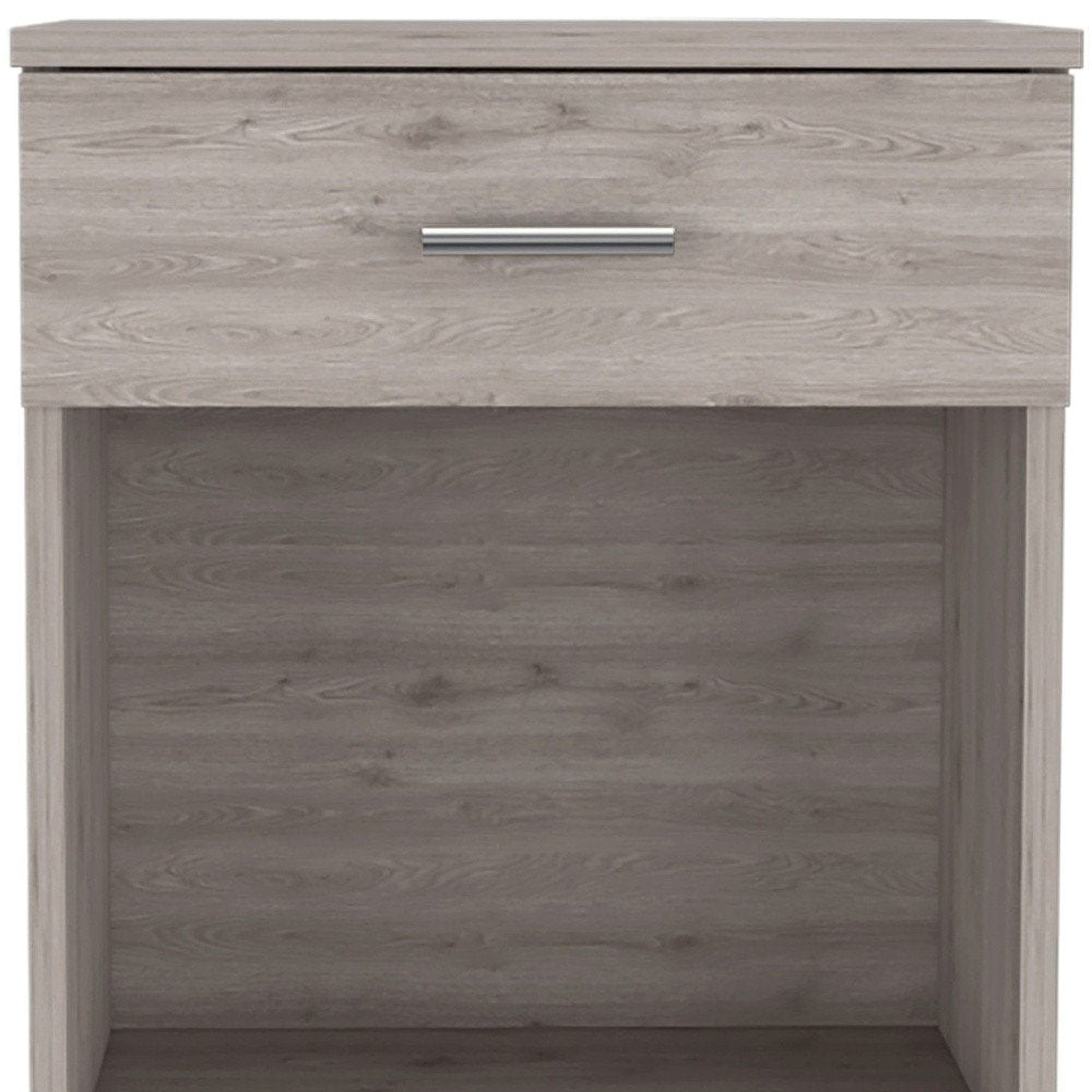 22" Light Gray Wood One Drawer Nightstand