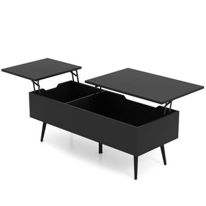 47 Inch Lift Top Coffee Table with 2 Hidden Compartments-Black
