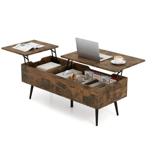 47 Inch Lift Top Coffee Table with 2 Hidden Compartments-Coffee