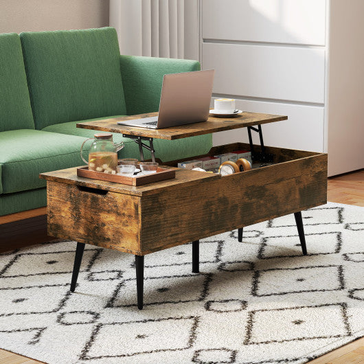 47 Inch Lift Top Coffee Table with 2 Hidden Compartments-Coffee