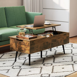 47 Inch Lift Top Coffee Table with 2 Hidden Compartments-Coffee