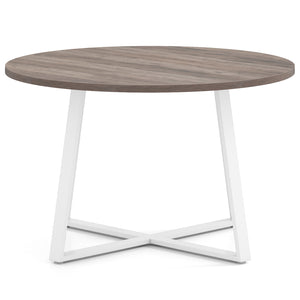 47 Inch Round Dining Table with Stable X-shaped Base and Round Thickened Tabletop-Natural