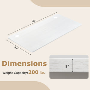 47” x 24” Universal Tabletop for Standard and Standing Desk Frame-Natural