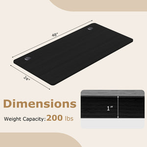 47” x 24” Universal Tabletop for Standard and Standing Desk Frame-Black