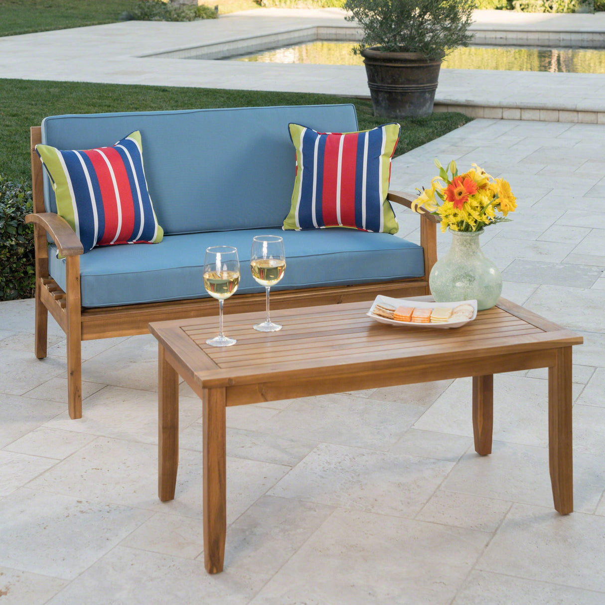 Outdoor Chat Set With Coffee Table And Loveseat by Couch.com