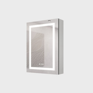 20 X 28" Bathroom Medicine Cabinet With Mirror Wall Mounted LED Bathroom Mirror Cabinet With Lights, Anti-Fog, Waterproof, Dimmable, 3000K~6000K, Single Door, Touch Swich, Storage Shelves Silver by Couch.com