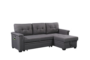 Ashlyn - Reversible Sleeper Sectional Sofa With Storage Chaise, USB Charging Ports And Pocket by Couch.com