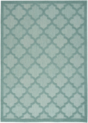 5' X 7' Aqua Indoor Outdoor Area Rug