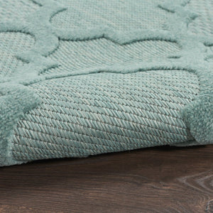 5' X 7' Aqua Indoor Outdoor Area Rug