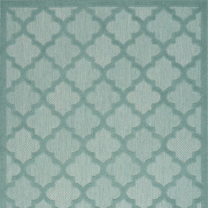 5' X 7' Aqua Indoor Outdoor Area Rug