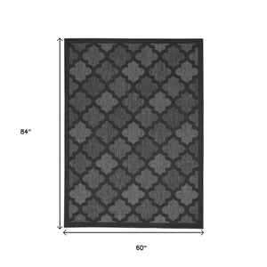 5' X 7' Charcoal Indoor Outdoor Area Rug